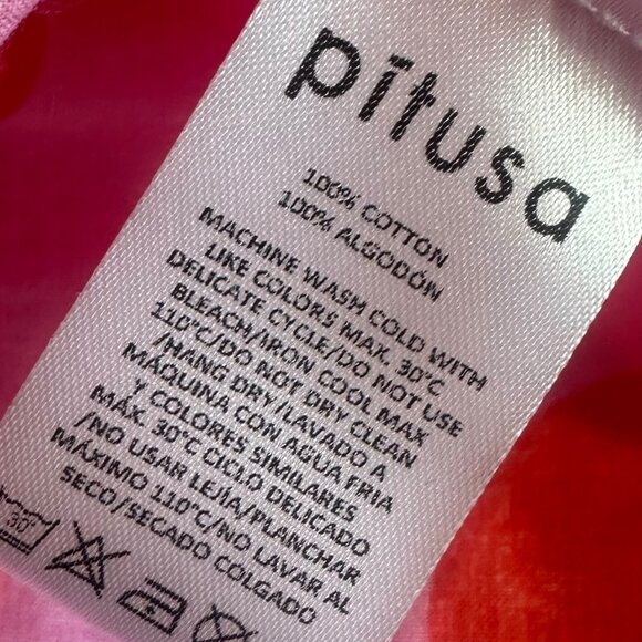 Pitusa Pink Polka Dot Babydoll Mini Dress Puff Sleeves Open Back Size Small NWT - Picture 12 of 13